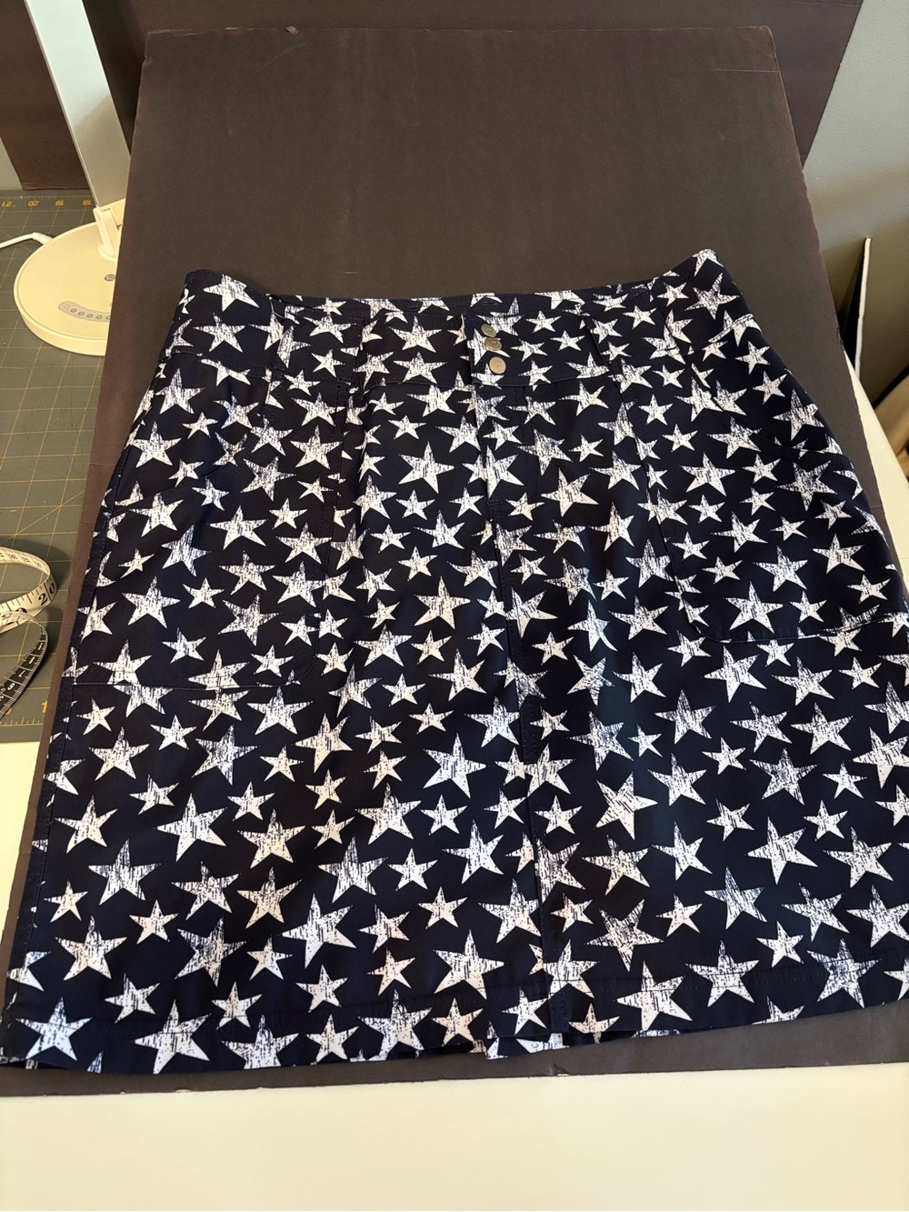 Jofit Dark Navy Mini Skirt with White Star Print - Picture 2 of 12